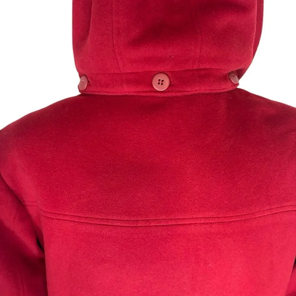 Calvin Klein Red Wool and Cashmere Coat with Zipper Front. Size M. Great Cond!!